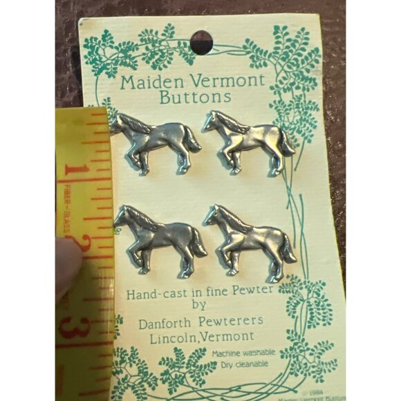 Horse-Shaped Pewter Buttons Danforth Pewterers Maiden Vermont 1984 Collectible - Picture 3 of 4